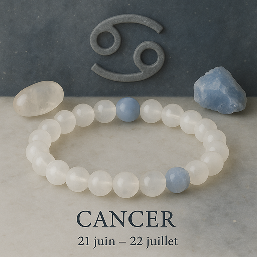 Nos bracelets pierres signe astrologique Cancer