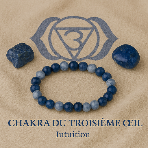 Bracelets pierres chakra du troisième œil - Ajna (6ème)