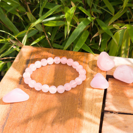 Bracelet "Amour et Sérénité" en Jade & Quartz rose